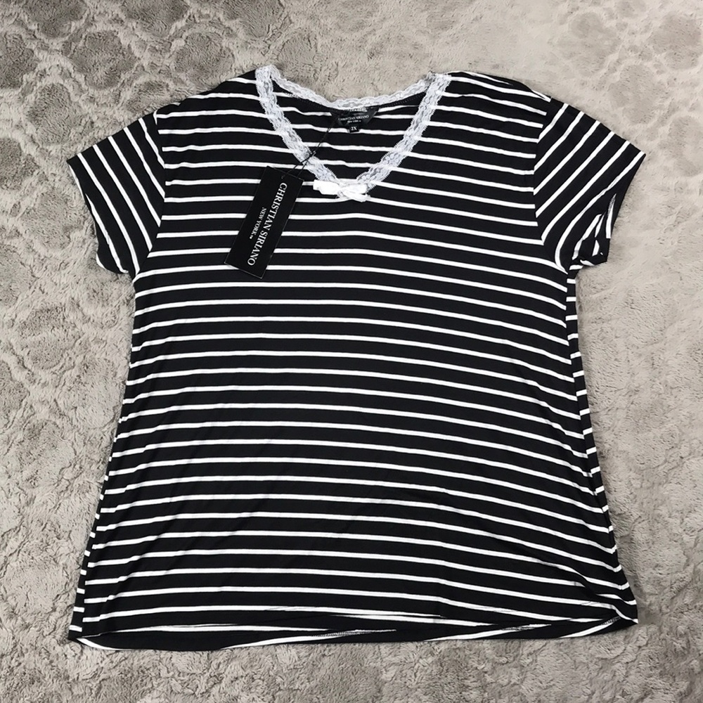 🌸Buy 1 Get 1 Free! Christian Siriano Stripe Shirt